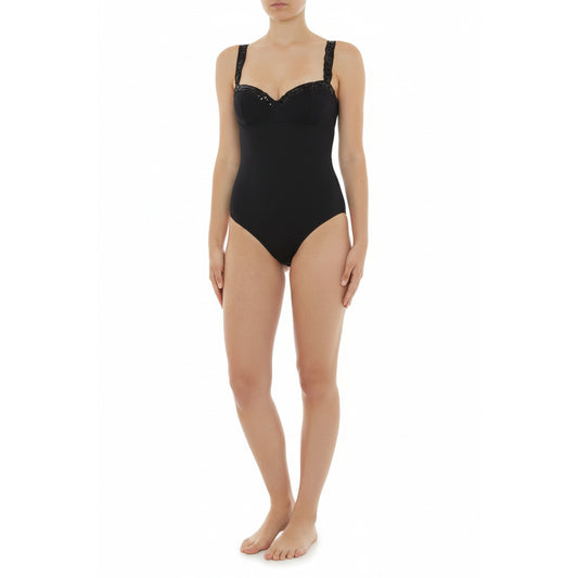 Moschino Black Embellished Bustier Bodysuit (A11044410-0555) Women
