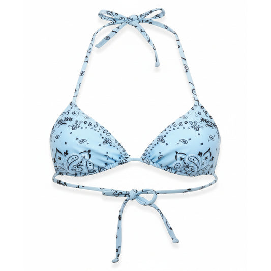 Moschino Bandana Print Halter Bikini Top Blue (A57464902-1305) Women