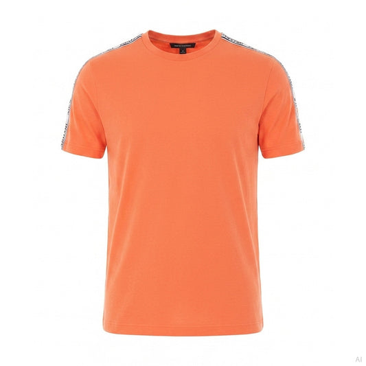 Moschino Orange Crew Neck T-Shirt Logo Tape (A07814305-0035), Men