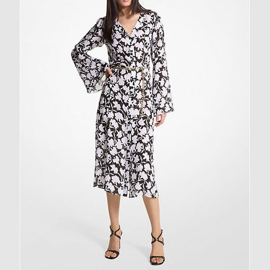 Michael Kors Dresses POP SHDW FLR MDI DRS (MS4825DAUY-BLACK/SHITE) Women
