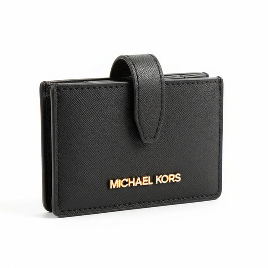 Michael Kors Jet Set Leather Card Wallet Black (35F2GTVD0L-BLACK) Women