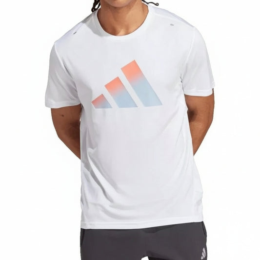 Adidas Short Sleeve T-shirts RUN ICONS 3 BAR (HR3244-WHITE) Men