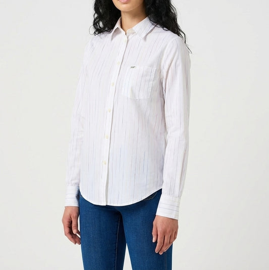 Wrangler Striped Button-Down Shirt Worn White, Women