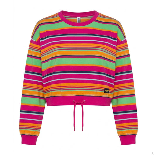 Moschino Rainbow Stripe Crewneck Sweatshirt Multicolor (A12019423-1888), Women