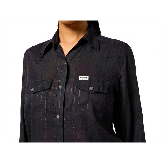 Wrangler SLIM WESTERN SHIRT BLACK (112356486) Women