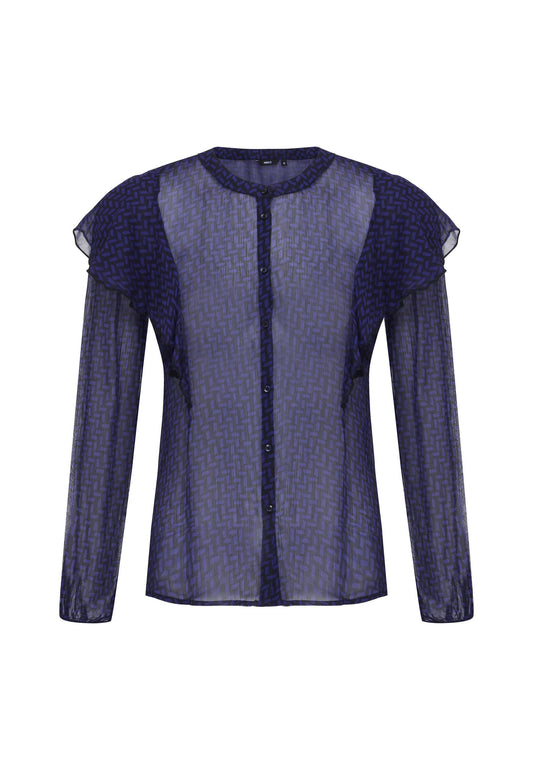 Mexx Blouse Graphic printed with volant at shoulders (ME421E09X-I11) Women