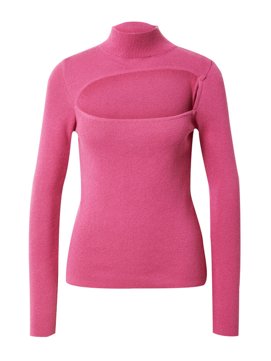 NU-IN Knit Cut Out High Neck Top (9039457) Women
