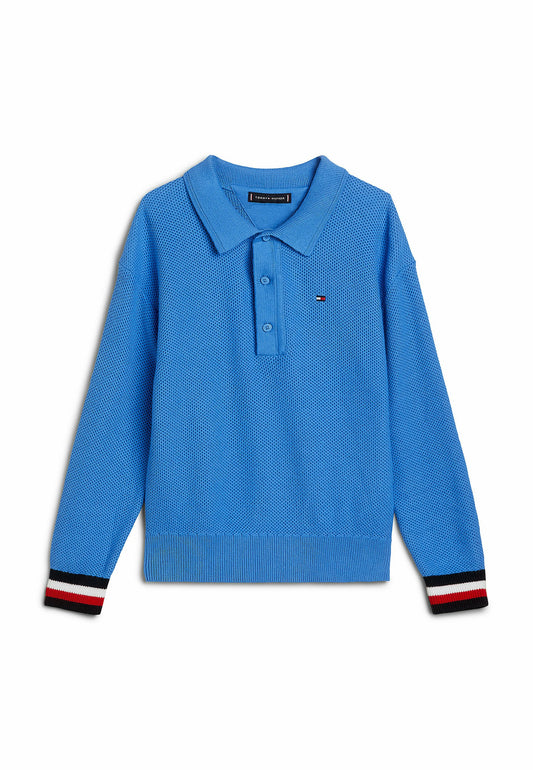 Tommy Hilfiger Polo Collar Signature Cuff Jumper Boys