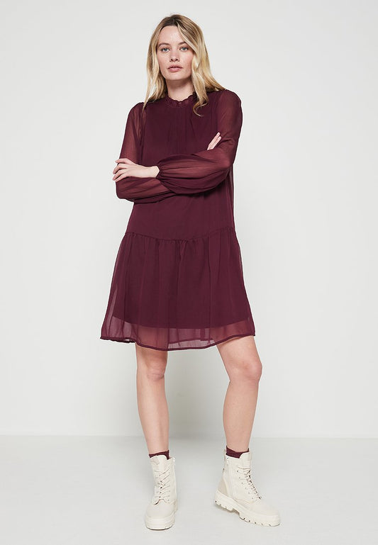 Vero Moda VMFREYA FALL KNEE DRESS WVN Bordeaux (ZZO1TKN07-G00) Women