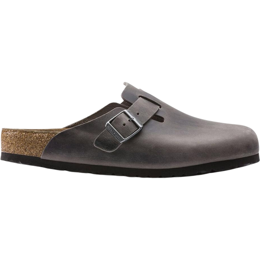 Birkenstock Boston Soft Footbed Oiled Leather Iron Grey Men