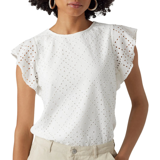 Vero Moda Tassa Frill Shirt (10286067-SNOWWHITE) Women