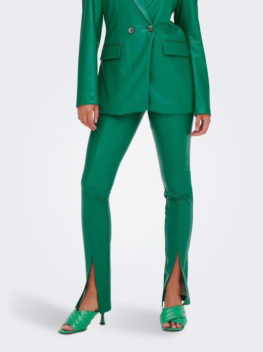 Only Leatherette Leggings With Slit Papaya Green (15272353-3479152) Women