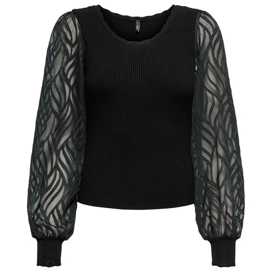 Only Julie Rib Mix Knit Sweater (15350562-BLACK) Women