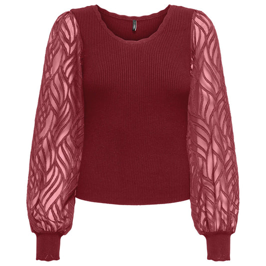 Only Julie Rib Mix Knit Sweater (15350562-CABERNET) Women
