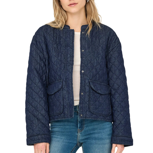 Only Hallie Quilted Denim Jacket (15355316-DARKBLUEDEN) Women