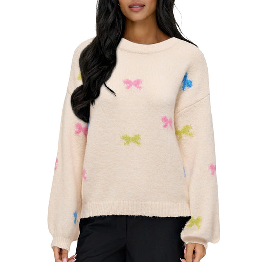Only Brunhilda Life Crew Knit Sweater (15361150-BABYSBREATH) Women