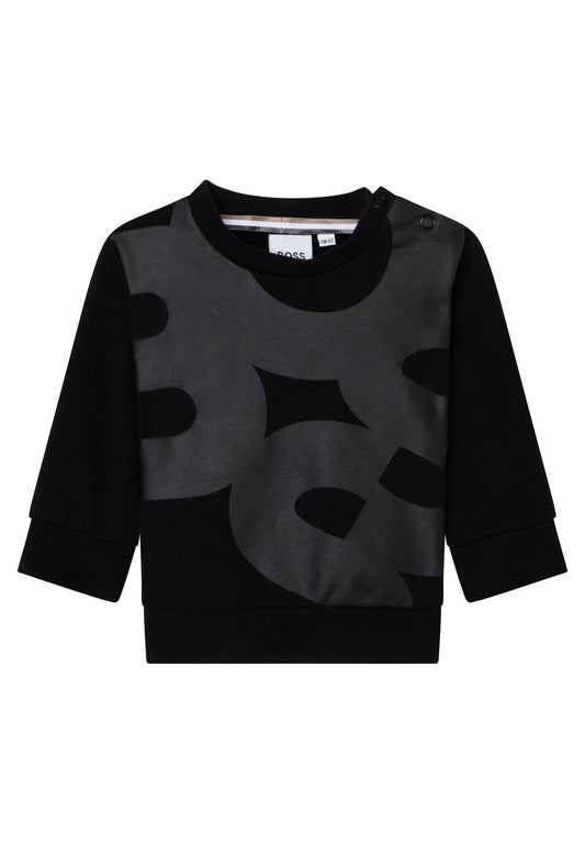 BOSS Kidswear Brushed fleece sweatshirt Black (BO924K04W-Q11) Kids