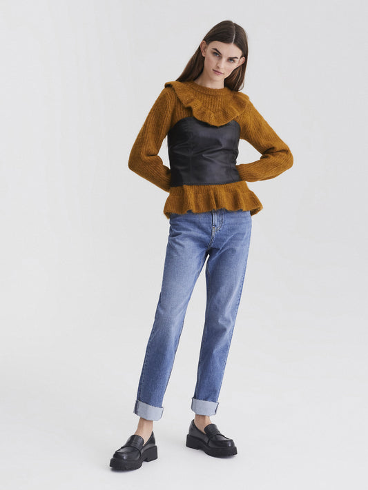 Pieces Leather Top Karmen Black (17119141-2786140) Women