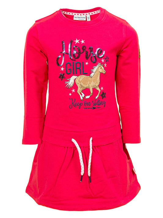Salt and Pepper Dress Pink Kids