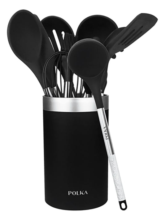 Cecotec 10-Piece Cooking Utensil Set "Polka Exclusiv" Black / Silver / White Unisex