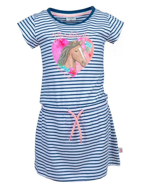 Salt and Pepper Dress Navy Kids