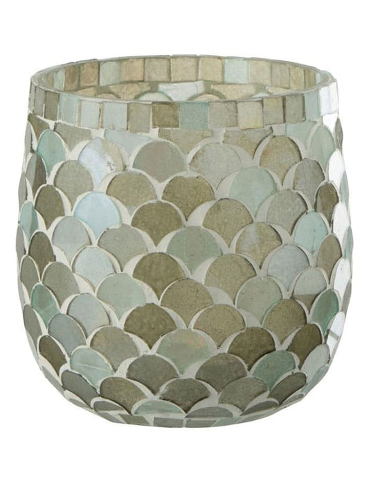 J Line Lantern "Mosaik" Light Blue (H)12,5 x Ø 12 cm Unisex
