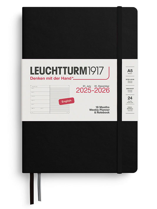 LEUCHTTURM1917 Weekly Planner & Notebook Black A5 Unisex