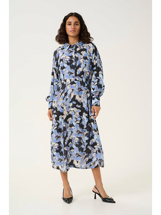 Kaffe Dress "Victoria" Light Blue / Black Women