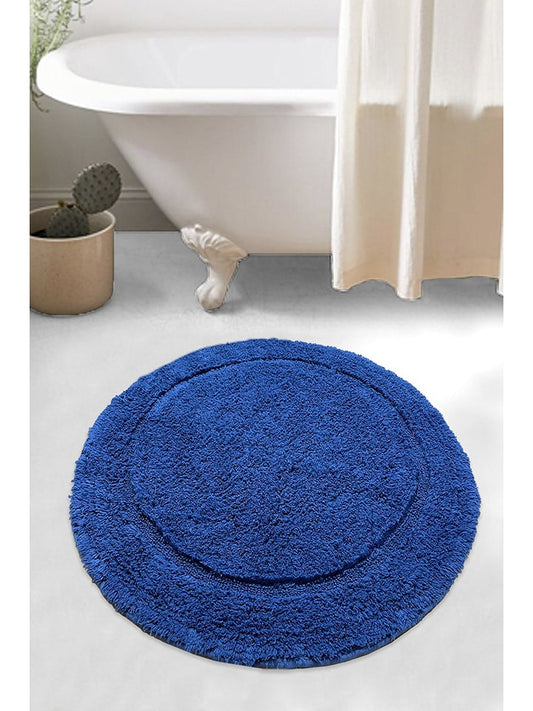 Colourful Cotton Bath Mat Blue Unisex