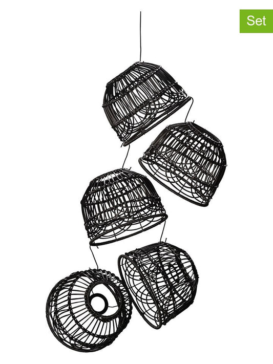 Konstsmide 5-Piece Set: Lampshade for Fairy Lights Black (H)8 x Ø 20 cm Unisex