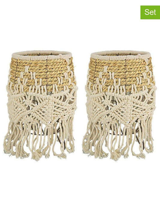 GILDE 2-Piece Set: Lantern "Bossa" Cream (H)27 x Ø 16 cm Unisex