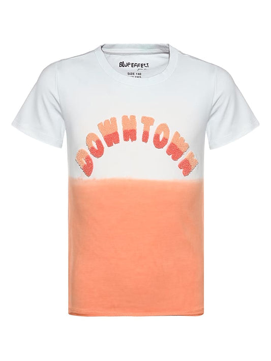 Blue Effect Shirt Orange / White Kids