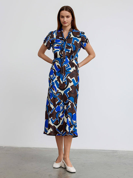 BGN Dress Blue / Brown / Cream Women