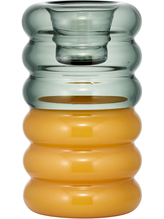 Design Letters Candle Holder ''Hoop'' Grey / Ochre (H)8,75 x Ø 3,5 cm Unisex
