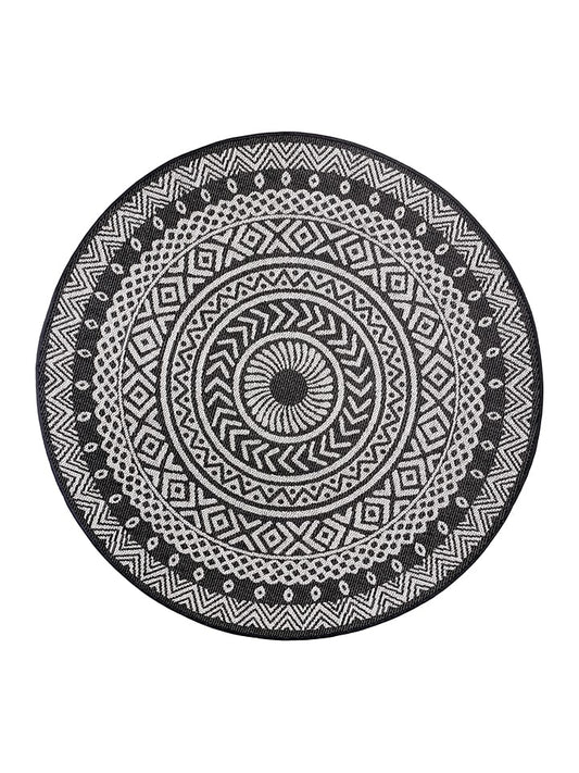 NORTHRUGS Design In- and Outdoor Rug rund Giro Black Cream Unisex