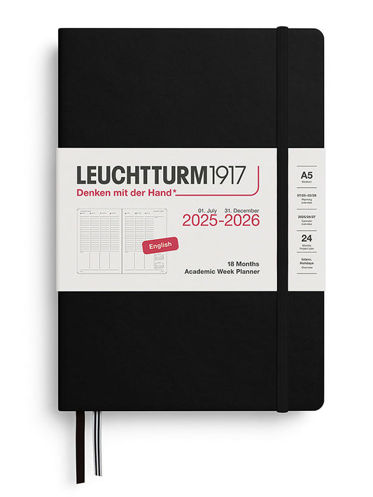 LEUCHTTURM1917 Academic Weekly Planner Black A5 Unisex