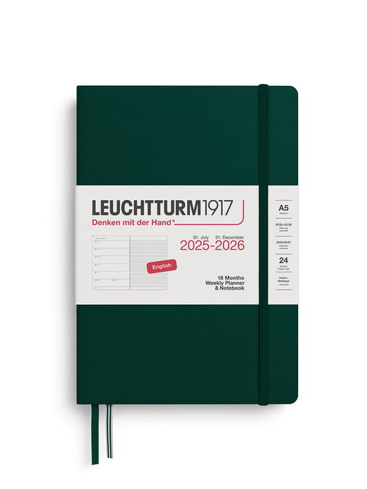 LEUCHTTURM1917 Weekly Planner & Notebook Dark Green A5 Unisex