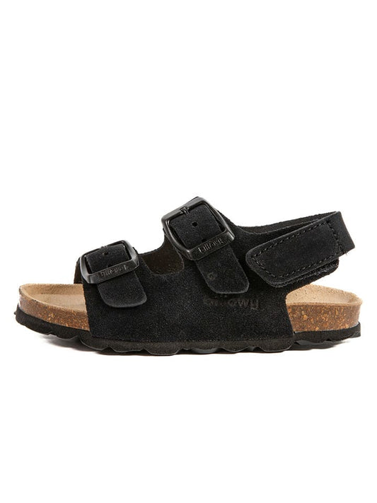 billowy Leather Sandals Black Kids