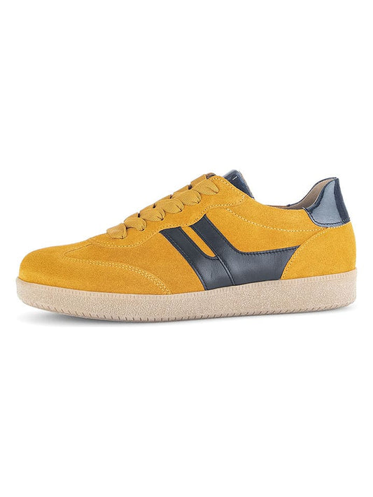 Gabor Leather Sneaker Yellow / Navy Women