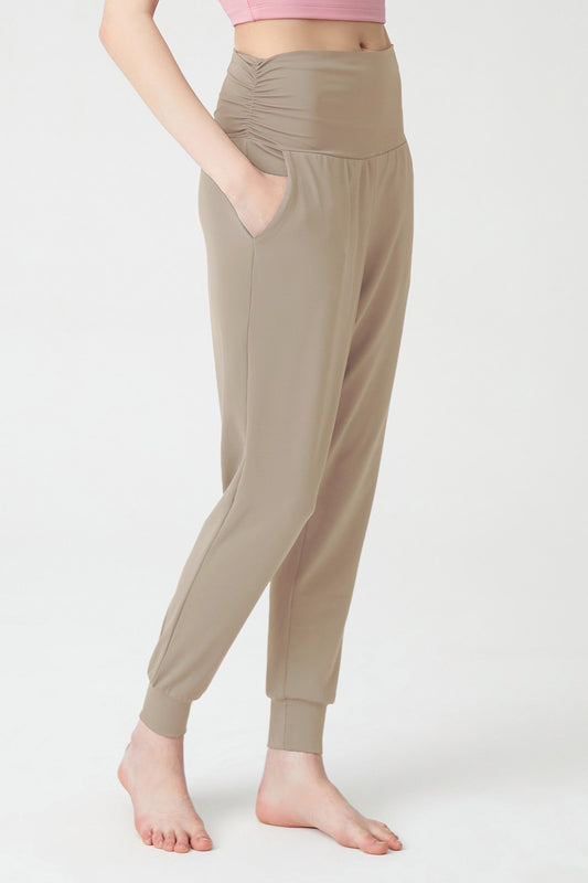 Los Ojos Mink Waist Elastic Shalwar Look Harem Pants Yoga Joggers Women