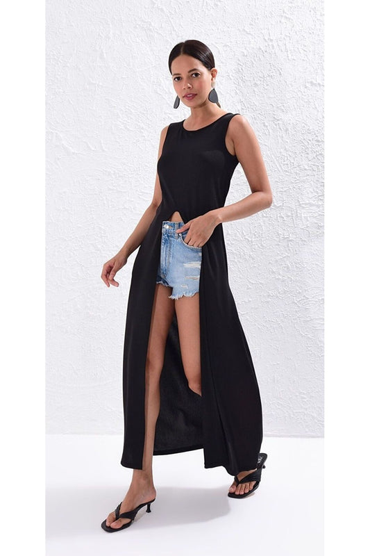 Cool & Sexy Women's Black Long Tunic Dress Women