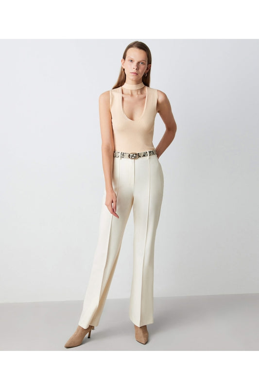 İpekyol Knitwear Cut Cutout Design Beige Women
