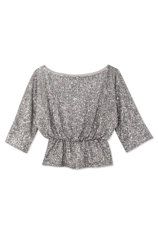 Gun Metal Sequin Tilly Top Women