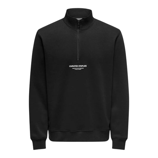Only & Sons Curated Half Zip Sweater (22030922-BLACK) Men