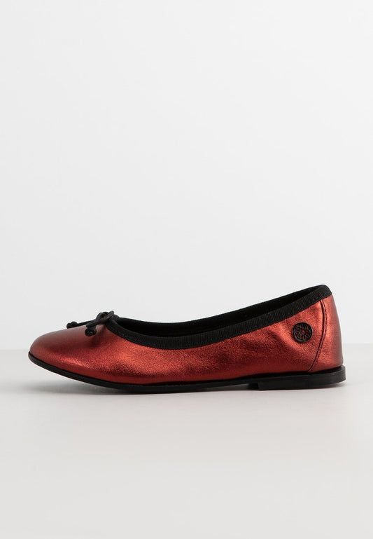 ELIE SAAB LAMINATED LEATHER BALLET FLATS Bordeaux (ZZO2LMX02-G00) Kids