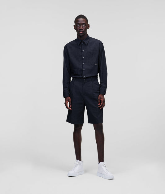 Karl Lagerfeld Seersucker Pinstripe Shorts Navy (231M1001338) Men