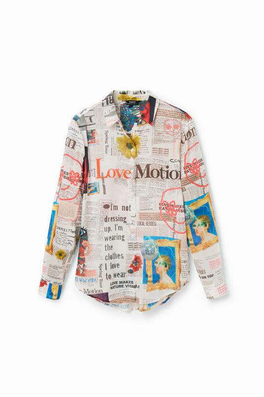Desigual Shirt Newspaper White (23SWCW24_1000) Women