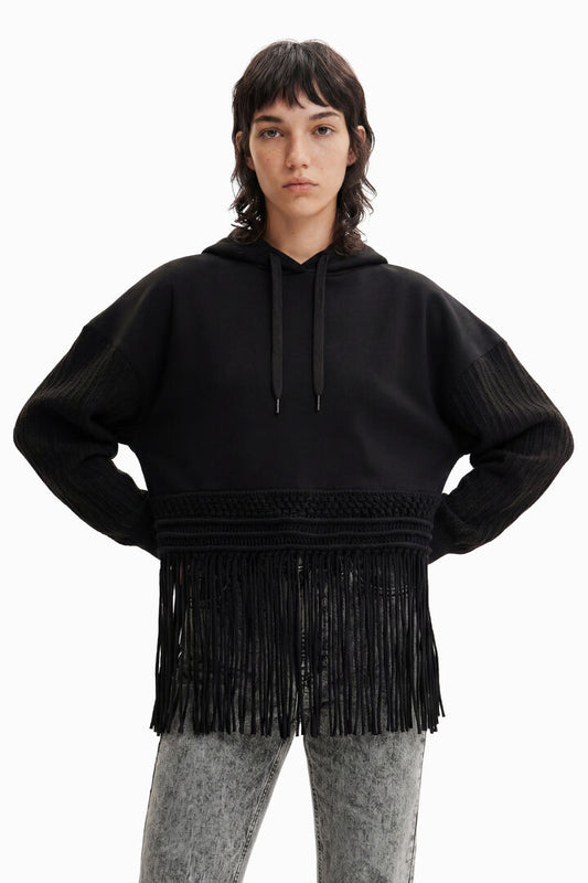 Desigual Sweatshirt Patch Flowers Black (23SWSKX1_2000) Women