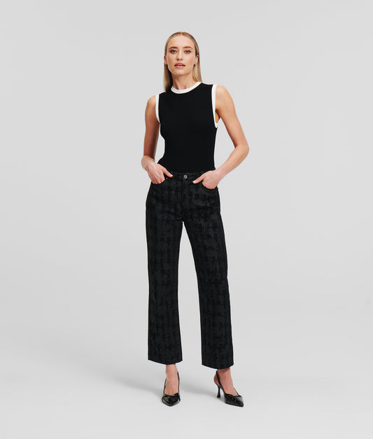 Karl Lagerfeld Aop Kameo Gf Denim Pants Black Denim Kameo (245W1103E08) Women