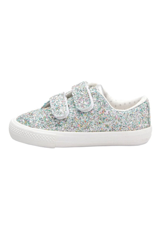 Next White Rainbow Touch Fastening Trainers (Younger) Metallic Grey (NX313D05T-C11) Kids